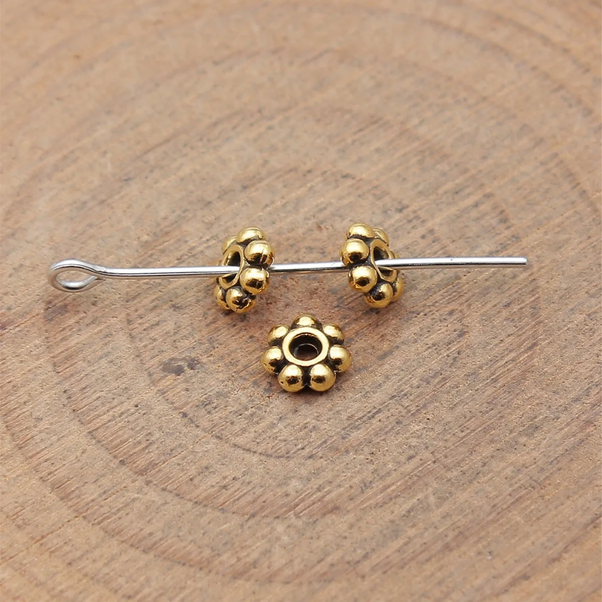 WYSIWYG 40pcs 5x5mm Vintage Spacer Beads For Jewelry Making Antique Bronze Color Small Spacer Bead Pendants Charm Spacer Bead