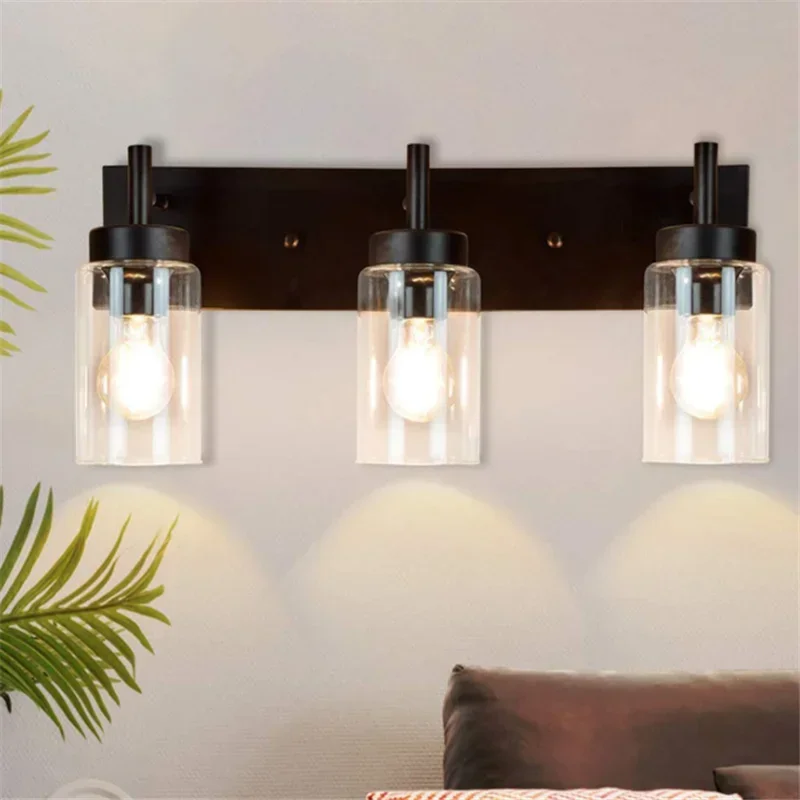 American Wall Lamp Bedroom Bedhead Living Room Staircase Glass Washstand Bathroom Industrial Modern Simple Wall Lamps