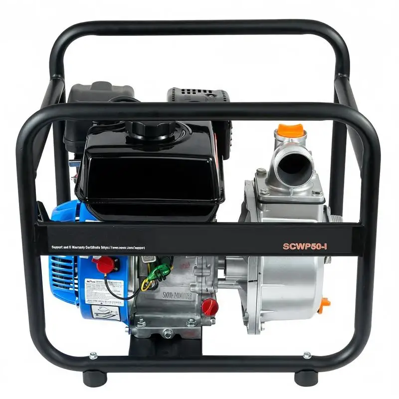 Gasoline Powered Trash Pump, 2 in/50 mm, 6.5HP 132 GPM 4-Stroke Gasoline Engine Water Transfer Pump with 98 ft Max Lift 26ft Max Suction Inlet Filter, Cast Iron Impeller for Irrigation Pool - view 2