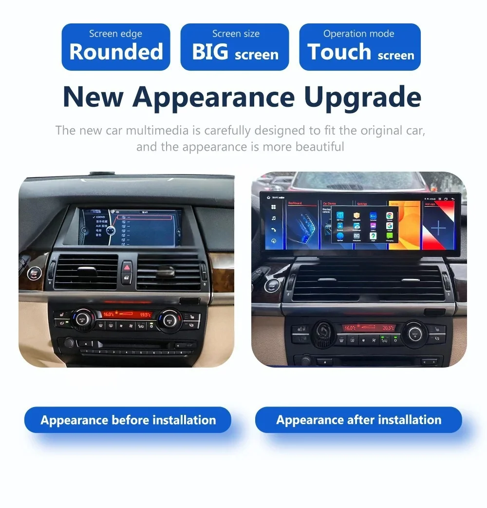 14.9inch Android 14 Screen For BMW X5 X6 E70 E71 CCC CIC 2007-2013 Carplay Stereo Car GPS Navi Multimedia Video Player Autoradio
