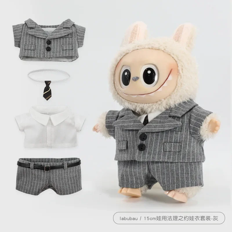 Vêtements de poupée Labubus 17cm, ensemble de vêtements de poupée en peluche de 20cm, accessoires de poupée Labubu I II, jouets de jeu de fête assis pour cultiver
