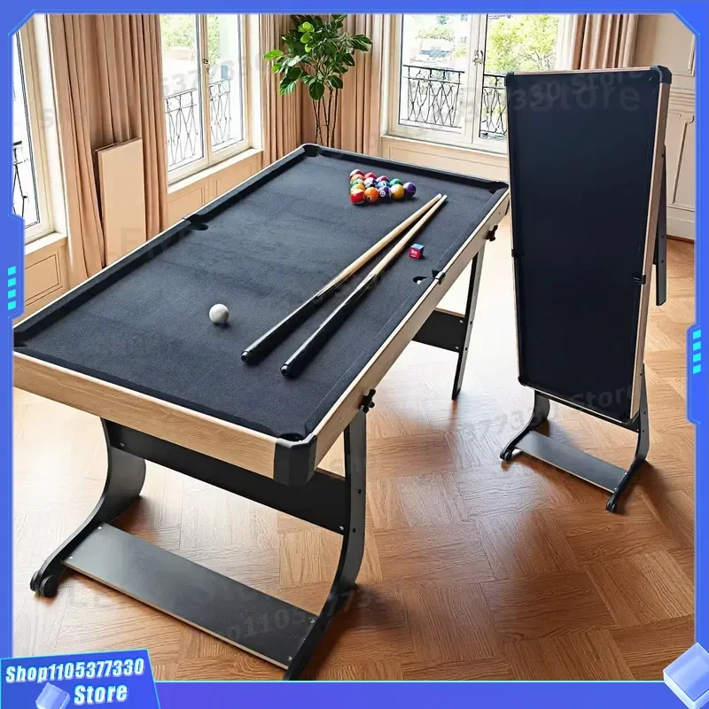 4.5ft Folding Wooden Pool Table for Family Sports Game Home Snooker Billiard Toy with Wheels Custom Logo Mini Tabletop Design