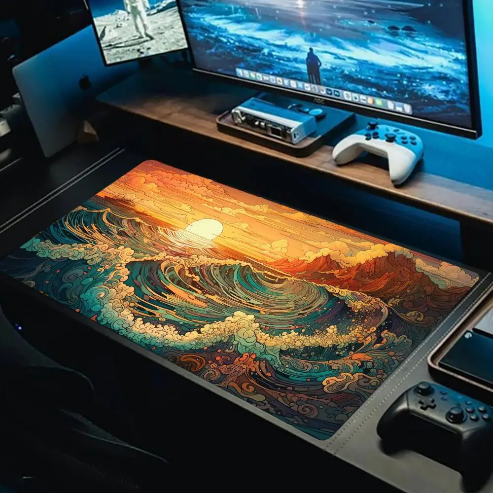 

Wave sunset landscape Mouse Pad Large Esports Office Non-slip Desk Mat XXL Game Rubber Mousepad PC desktop accessories MousePad