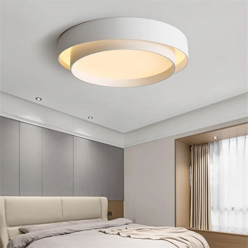 الحد الأدنى ضوء السقف المستديرة الشمال الأبيض دائرة ضوء مصمم غرفة المعيشة الإبداعية مكتب استوديو غرفة نوم غرفة الطفل الخفيفة #5