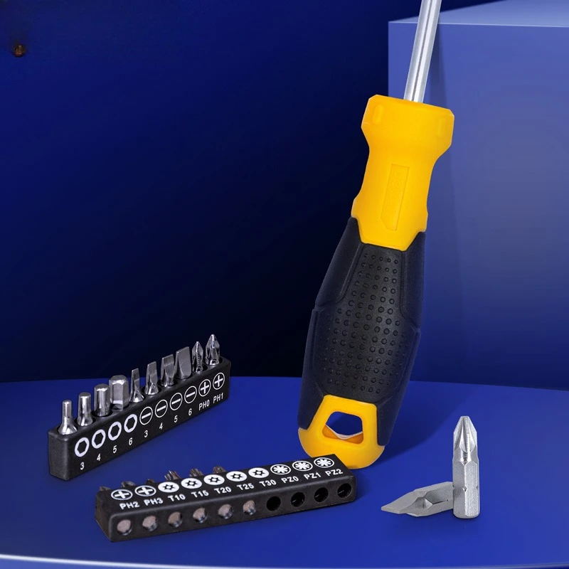 Tool changeable head screwdriver set Cross one-word plum blossom multi-purpose screwdriver 21-piece set