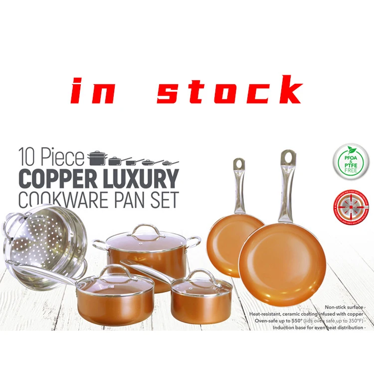 10pcs Aluminum Alloy Pots Cookware Sets Cooking Kichen Tools Cooking Pot Set Non Stick Cookware