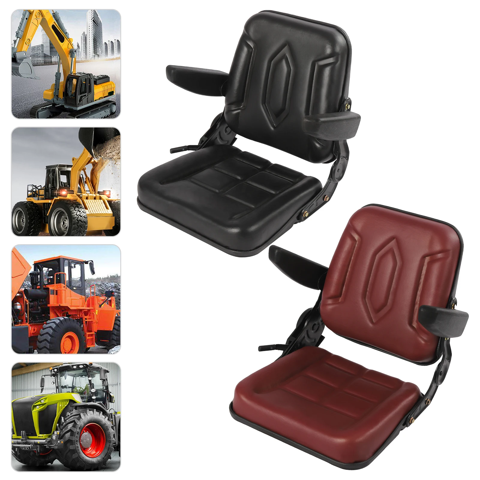 

Tractor Dumper Forklift Mower Digger, Forklift Seat with Armrest, Slide and Track