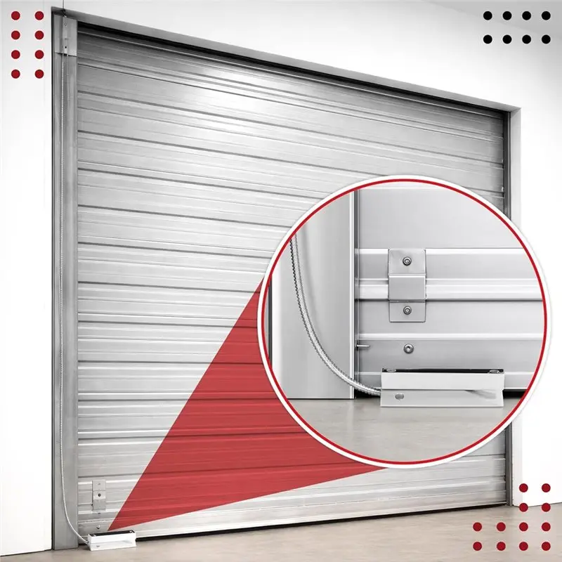 B50B-Magnetic Contact Sensor For Garage Door, Normally Open Switch With Adjustable L Bracket For Roller Shutter Doors