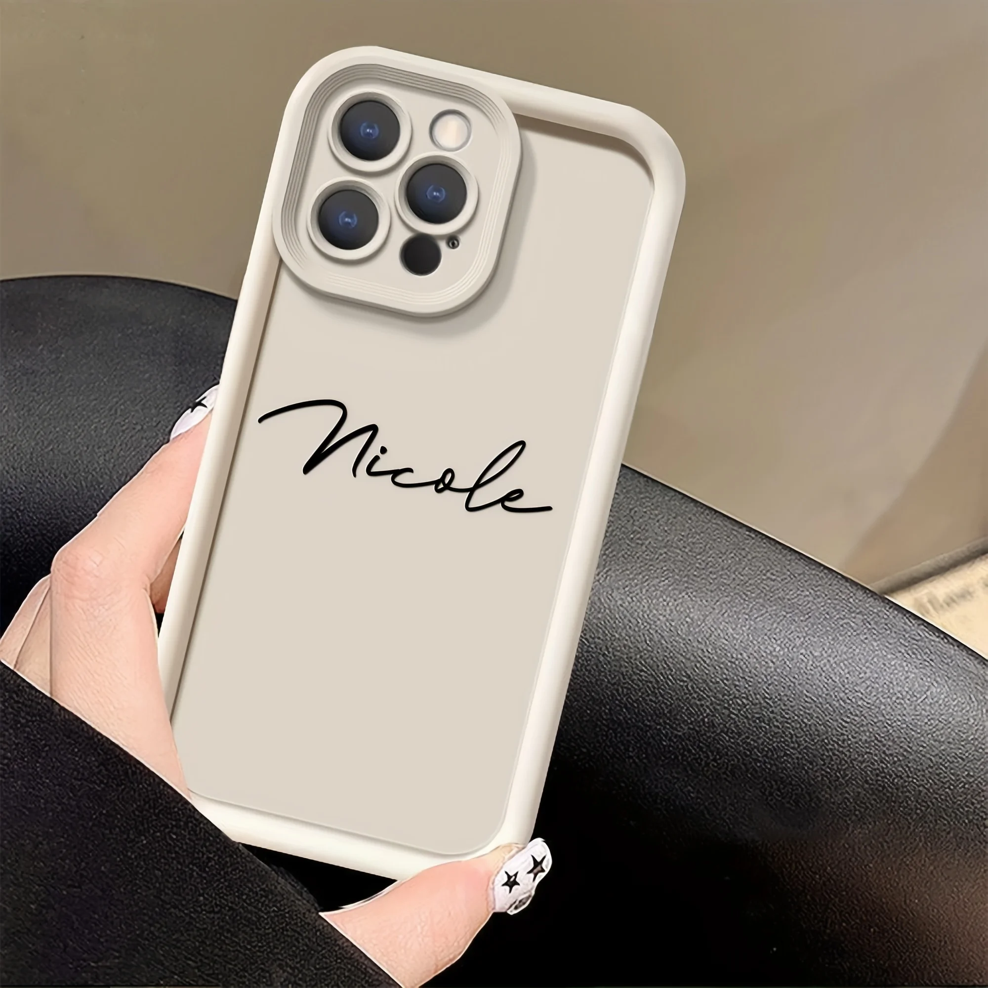 Fotografia 4: Capa de texto personalizada para iPhone 6 6s 7 8 Plus SE 2020 2022 17 Air 16 15 14 11 Pro Max 12 13 Mini X XS XR DIY Projete sua assinatura