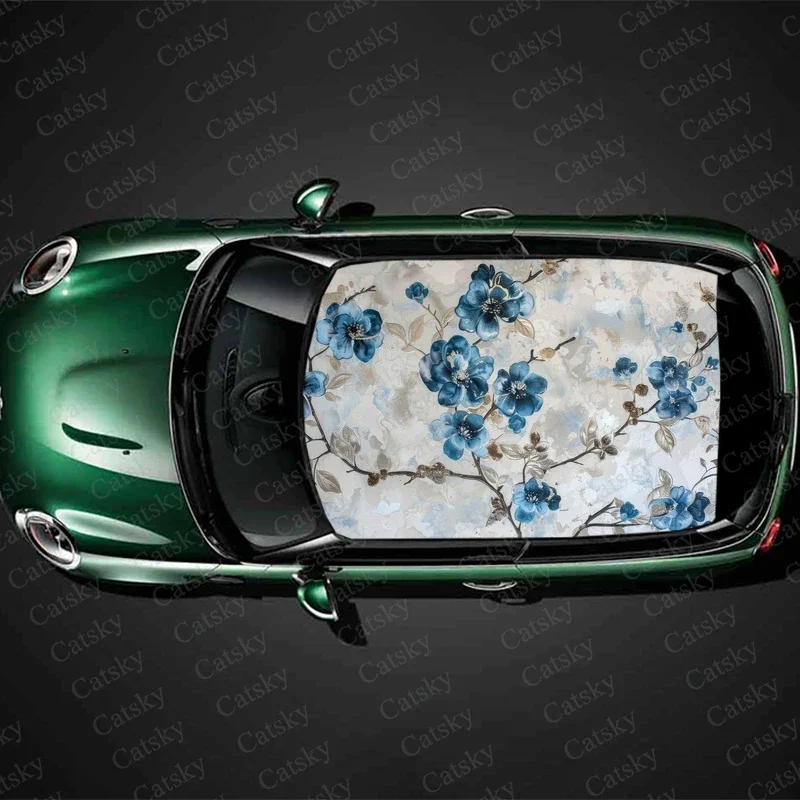 

Tree Branch with Flowers Car Roof Sticker Wrap Racing SUV Accessories Packaging Painted PVC Custom Car Graphic Decal