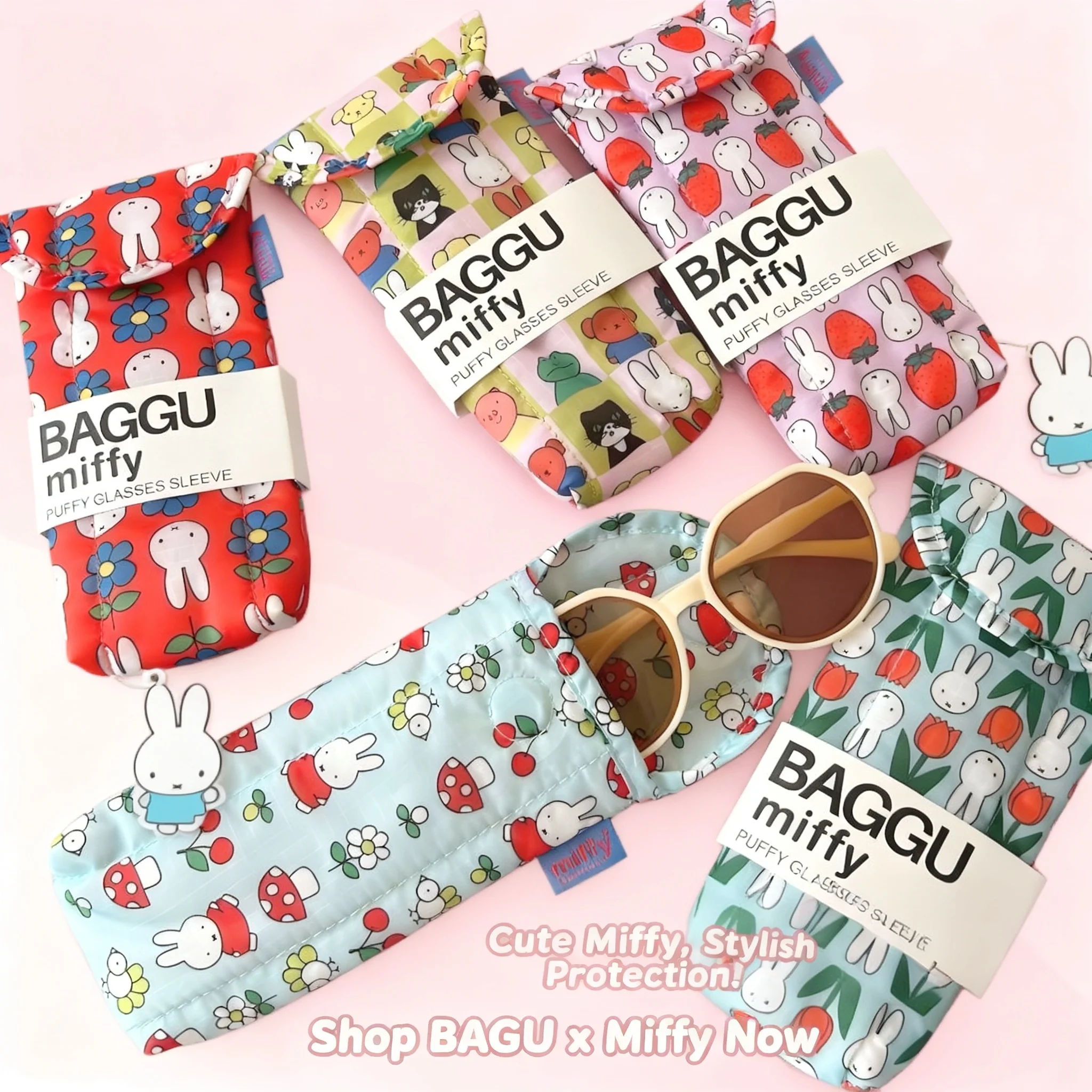 

Kawaii Anime Miffy Rabbit Cartoon Cute Cotton Inner Liner Sunglasses Storage Protective Bag Glasses Case