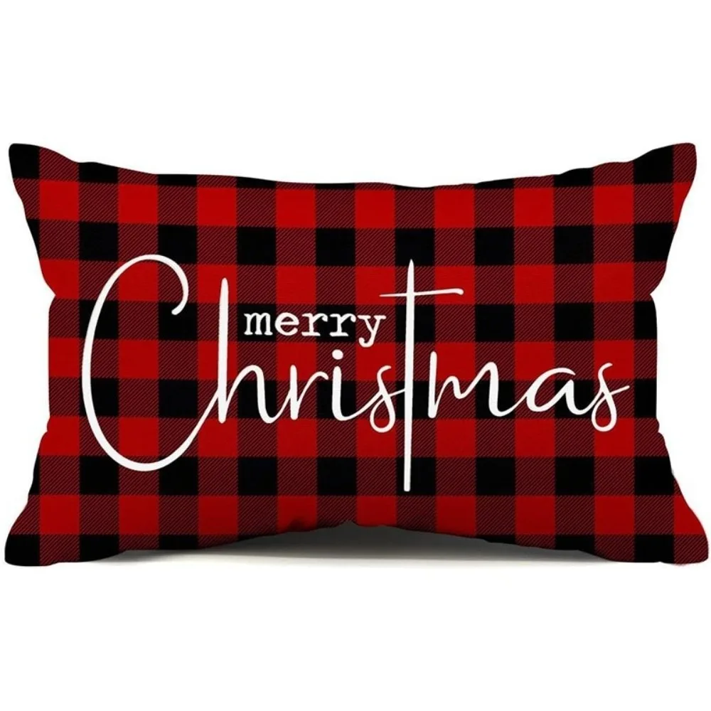 New 30*50cm Christmas Pillow Cover Rectangle Linen Cloth Throw Pillow Cover Decorative Pillow Cover Christmas Decor