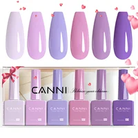 Kit de esmalte de uñas de CANNI sin HEMA mejorado, colección púrpura claro, diseño de uñas francés Natural de color rosa gelatina, uñas LED UV para remojar