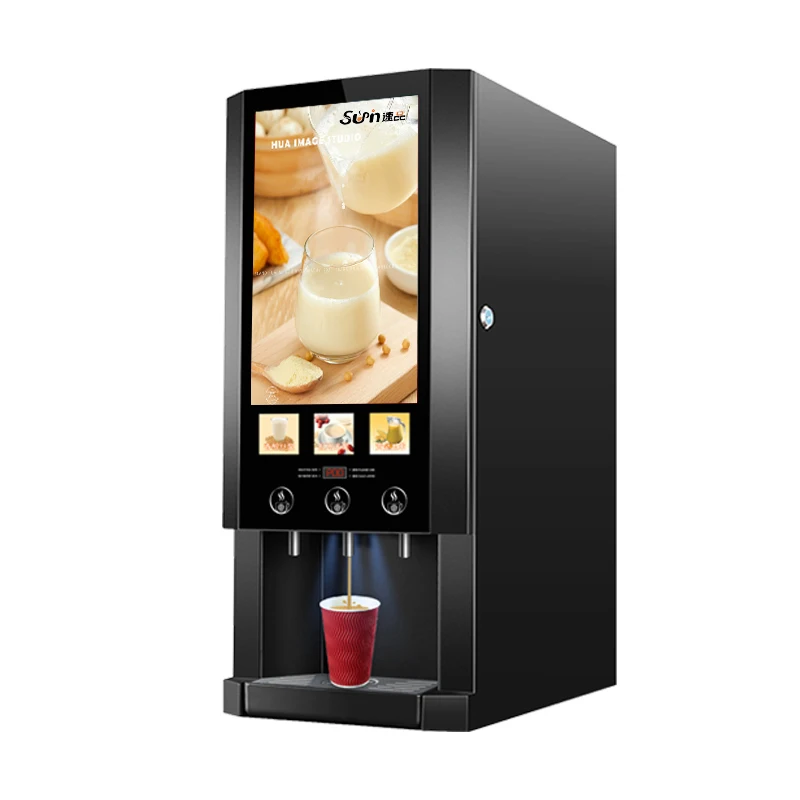 D30S Instant Coffee Machine Commercial Soybean Milk Vending Machine Automatic Coffee Vending Machine With LED Light Box