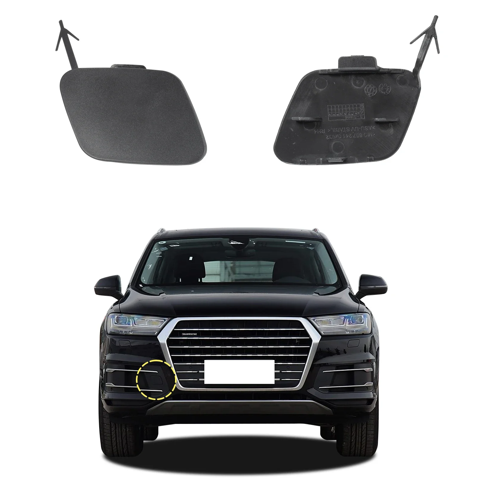 

Front Bumper Tow Hook Cover Cap Fit For Audi Q7 2016 2017 2018 2019 4M0807241 Tow Hook Cap Towing Eye Cap Car Accessory