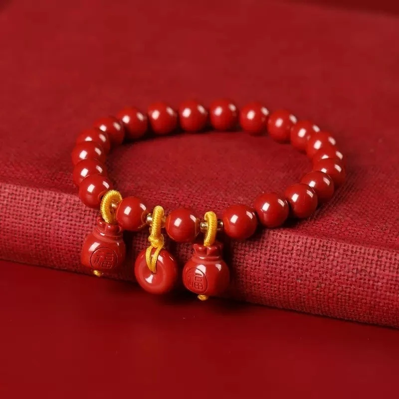 

Women's Cinnabar Safety Buckle, Lucky Bag Bracelet, Men's Lucky Bracelet, Ethnic Style, Fashion Jewelry, Gifts