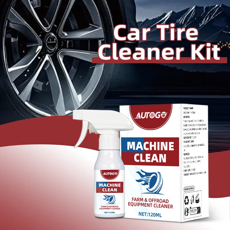 AUTOGO 120ml Car Tire Wheel Cleaner Spray Brake Dust Remover Alloy Rim Farm Offroad Equipment Gloss Shine