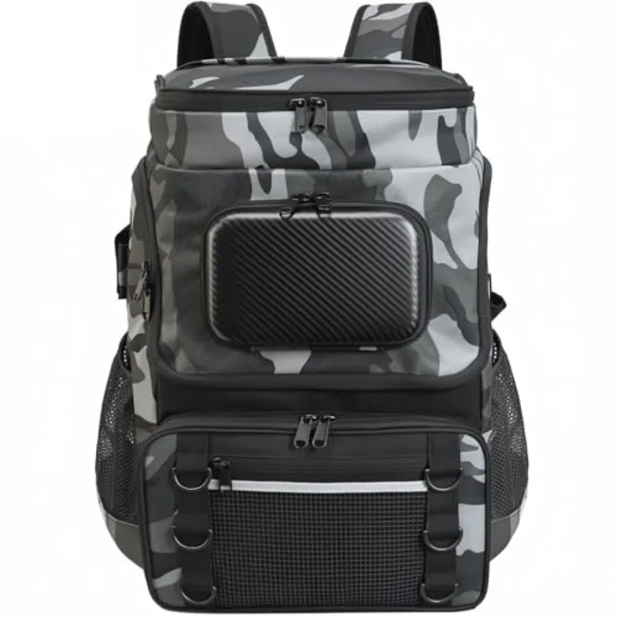 

Fishing Backpack with Rod Holder X-Large 60L Tackle Gears Bag with Cooler for Storage Tackle Box and Fishing Accessories Stuff,