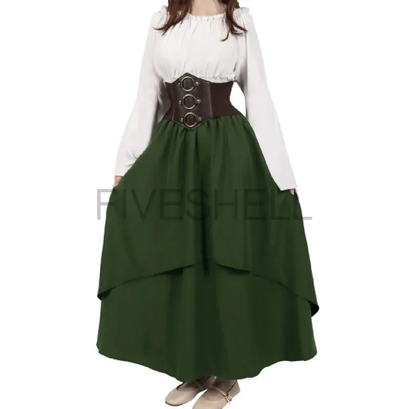 

Zizi 2025 женская средневековая ретро-готическая юбка в викторианском стиле с рукавами в виде листьев лотоса, топ, бесплатный костюм эпохи Возрождения для косплея