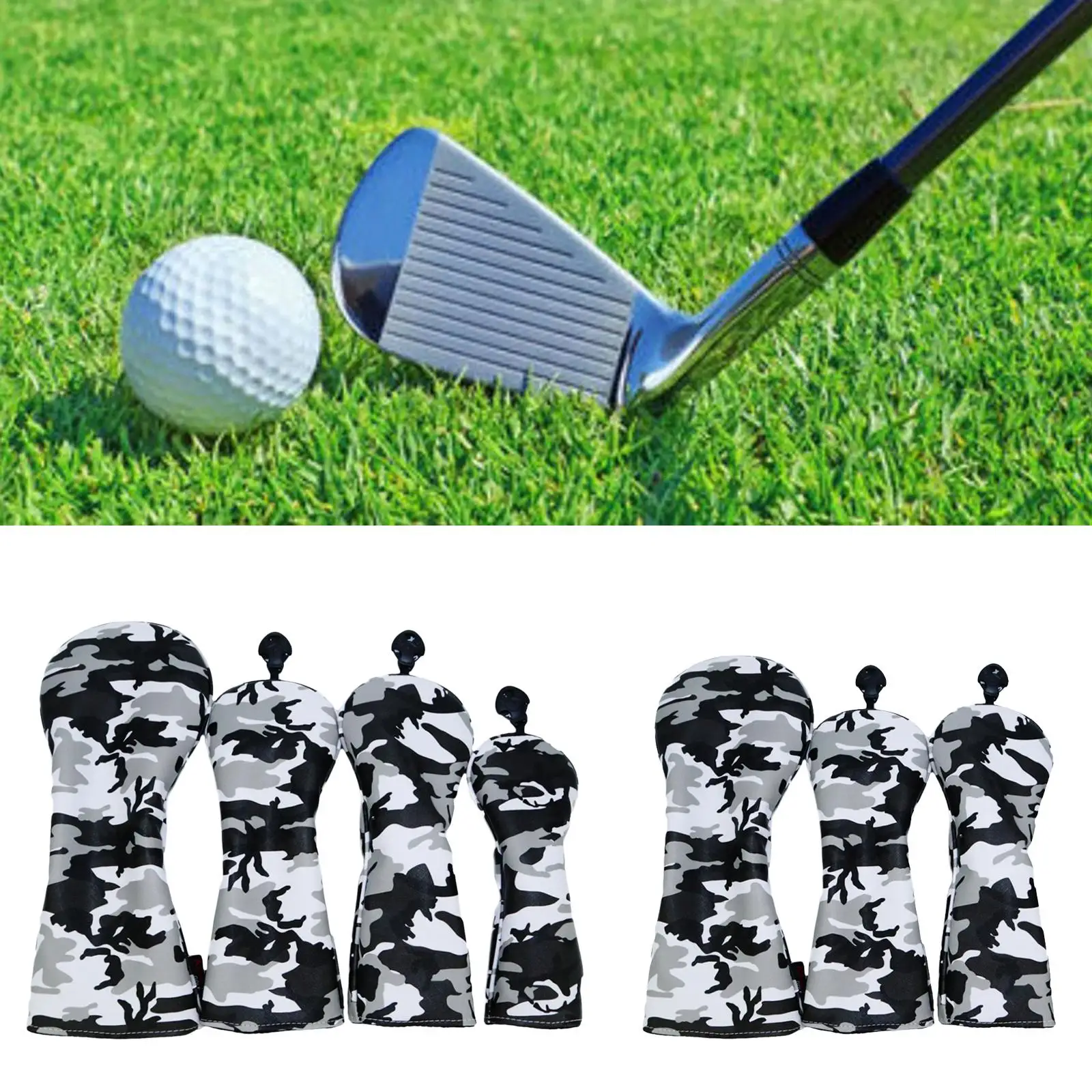 Camo Golf Wood Headcover Set 1 3 5 UT Driver Fairway Hybrid Club