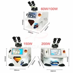 150W YAG Laser Touch Screen Control Jewelry Spot Welding Machine 200W Micro Laser Soldering 60W For Gold Silver Chain Ring