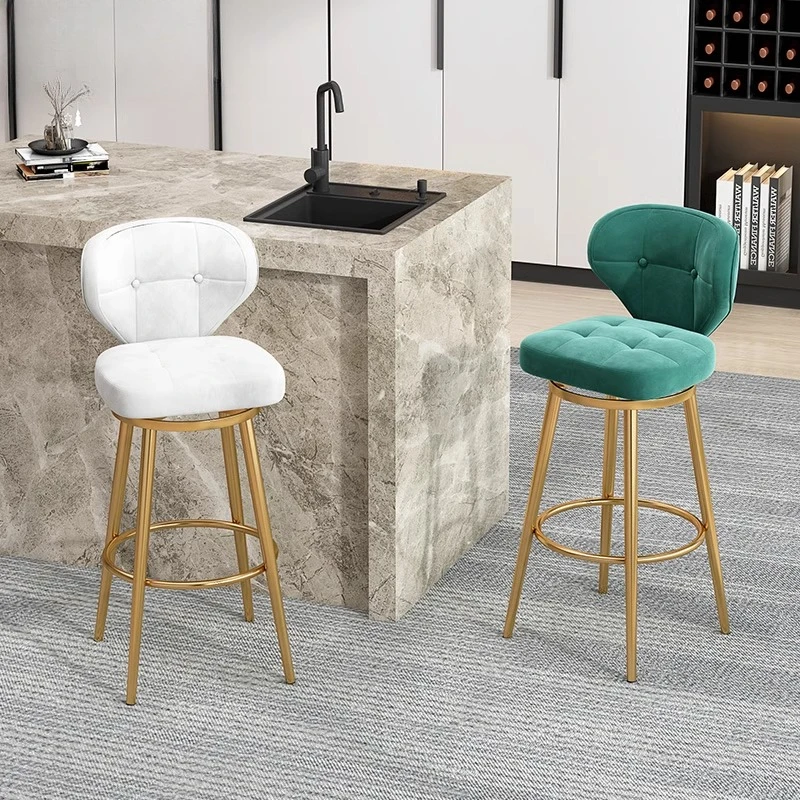 

Bar chair rotating home simple front desk checkout page bar light luxury Internet celebrity commercial round backrest high stool