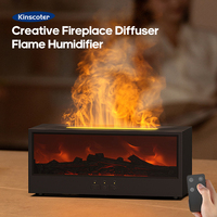 Creative Fireplace Aroma Diffuser Flame Air Humidifier Waterless Auto-Off Protection with Remote for Home Bedroom Holiday Gifts