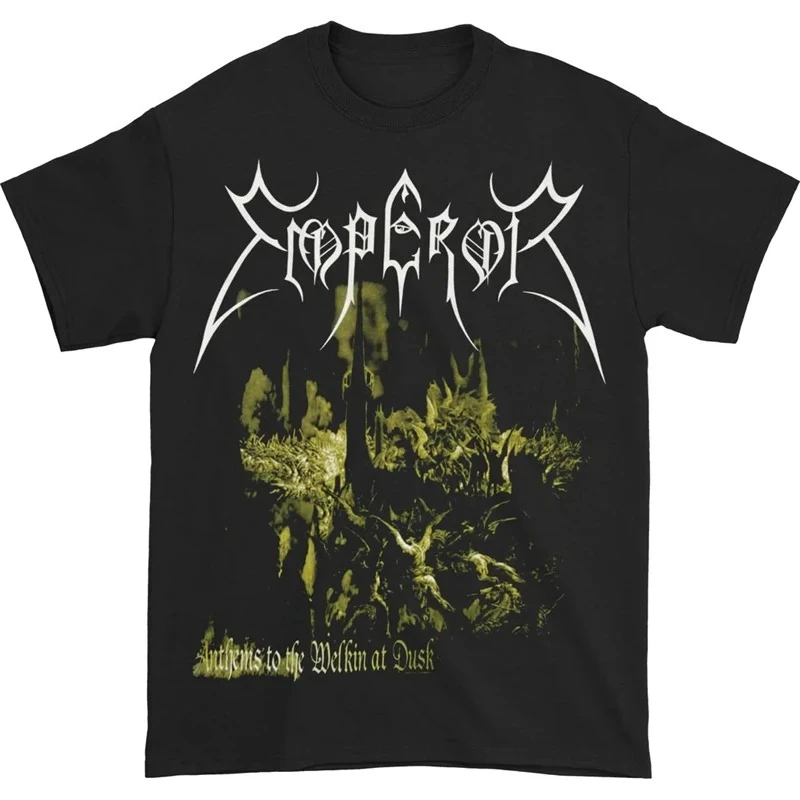 1991 Emperor Band Norwegian Black Metal Rock Dark Style American Vintage Men's Short Sleeve 100% Cotton T-Shirt