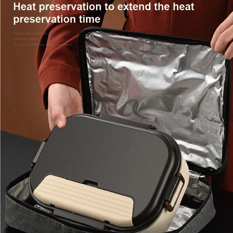 12v carro sem água elétrica lancheira 304 aço inoxidável aquecedor de alimentos bento lancheira 1200ml casa/exterior manter quente lancheira