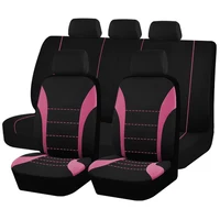 Fundas universales para asientos de coche, tela de poliéster apta para la mayoría de los coches, camiones Suv con Airbag, accesorios compatibles con asiento Interior