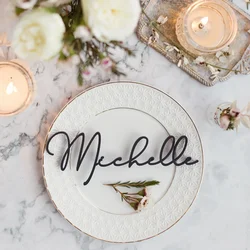 20pcs Custom Wedding Table Seat Name Tags Wedding Place Cards Laser Cut Acrylic Names Anniversary Birthday Party Table Decor