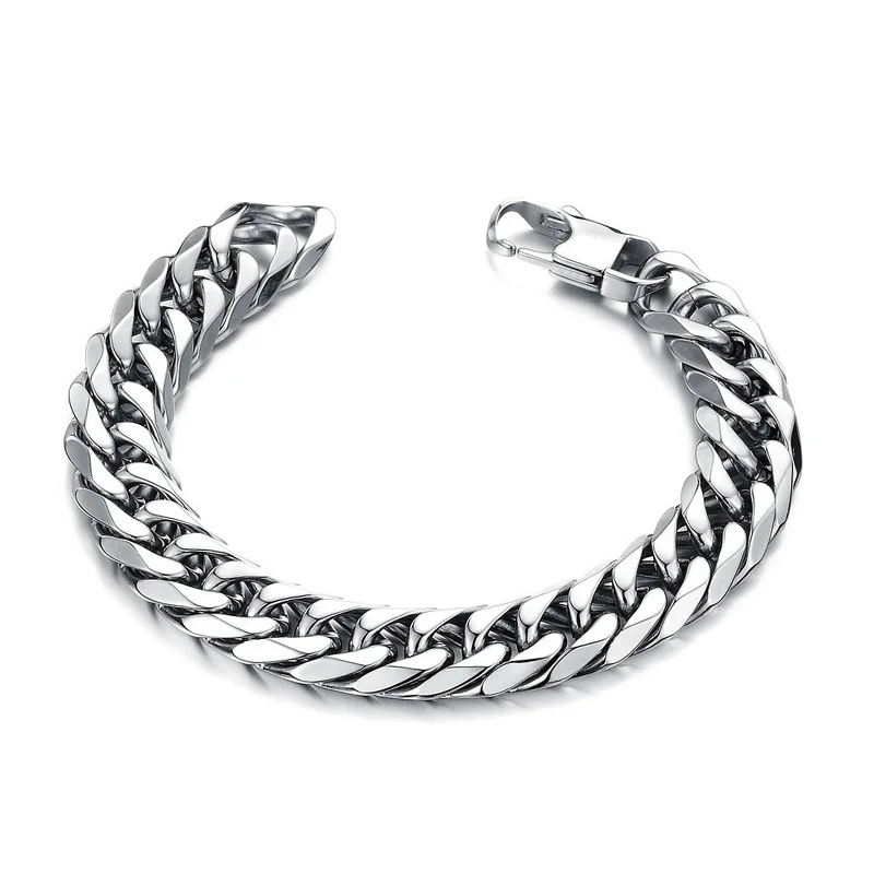 

Street Jewelry Titanium Steel Bracelet Hip Hop Style Cuban Hand Bracelet Versatile Personalized Jewelry