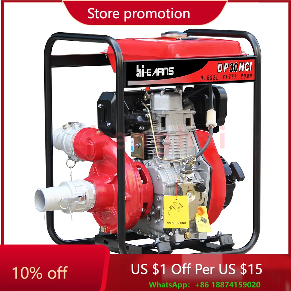 

3 Inch High Pressure Cast Iron Recoil Start diesel Engine 10hp Water Pump