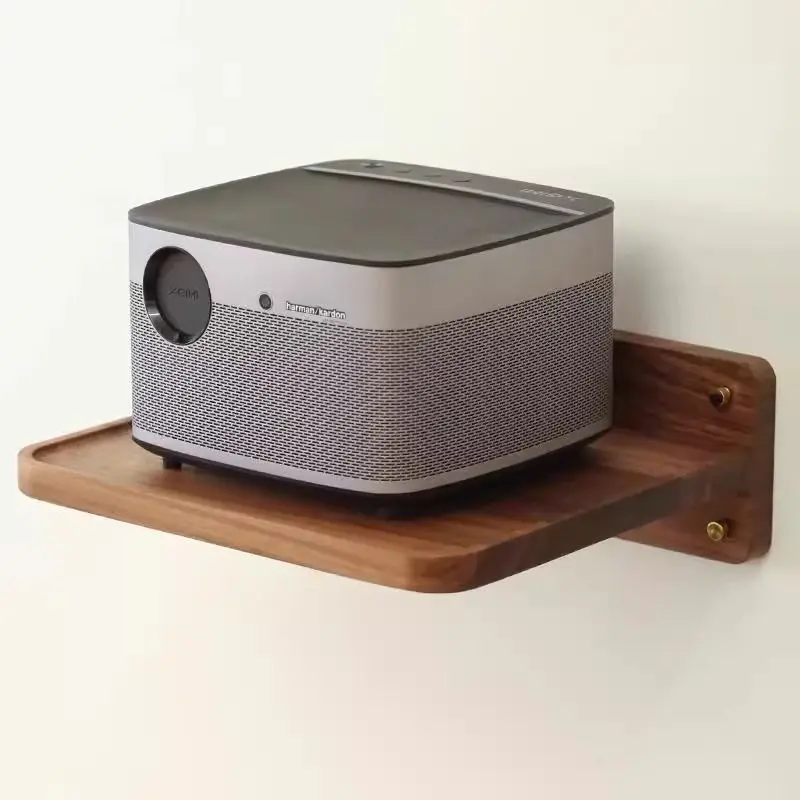 

Solid Black Walnut Wall Mount Bracket | Projector/Set Top Box/Router Holder | Living Room Storage Organizer Shelf