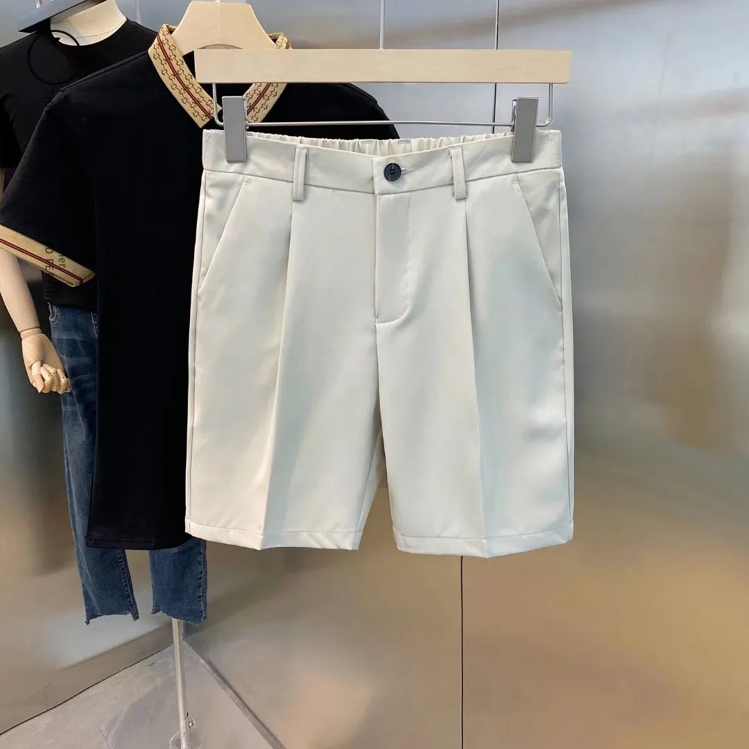 Summer Thin Casual Shorts for Men, Trendy Slim-Fit Pants, Loose Straight-Leg Suit Mid-Length Versatile Stylish Five-Point Shorts