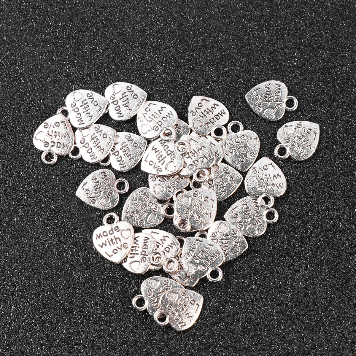 

100Pcs Classic Heart Shape Pendant Charms Durable Metal DIY Jewelry Making Supplies for Necklace Bracelet Heart Pendant Charm