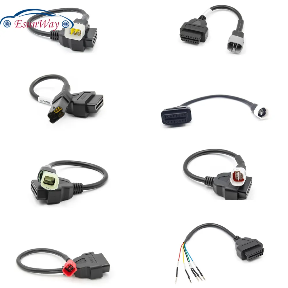 For Motorcycle OBD2 Connector For YAMAHA 3pin 4pin 6pin For HONDA/KTM/SUZUKI/DUCADI/KAWASAKI Moto OBD Extension cable