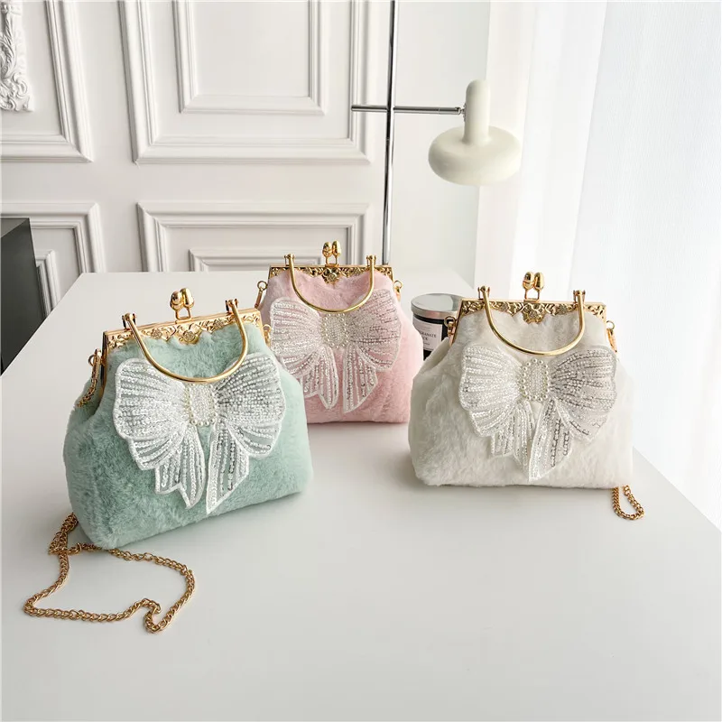 Winter Chain Women Shoulder Crossbody Bags Vintage Women\'s Handbags Purses Bags Fashion Women Shell Lock Bag Hand Bag