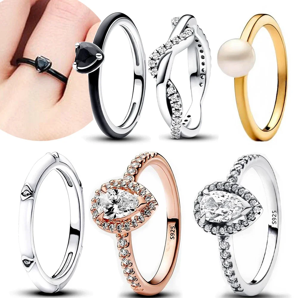 2024 New 925 Silver Ring Rose in Bloom Ring Love Mom Finger Ring Women Mother's Day Fine Jewelry Gift