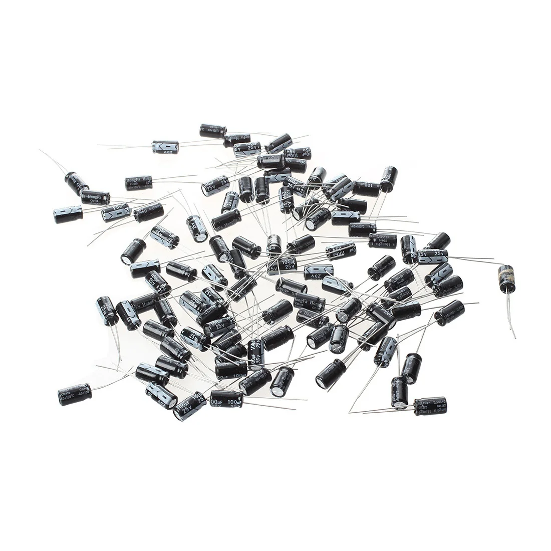 

ABVO-100 Pcs 6 X 11Mm 100UF 25V Radial Aluminum Electrolytic Capacitors & 100Pcs Transistors S9014 PNP Silicon Transistor