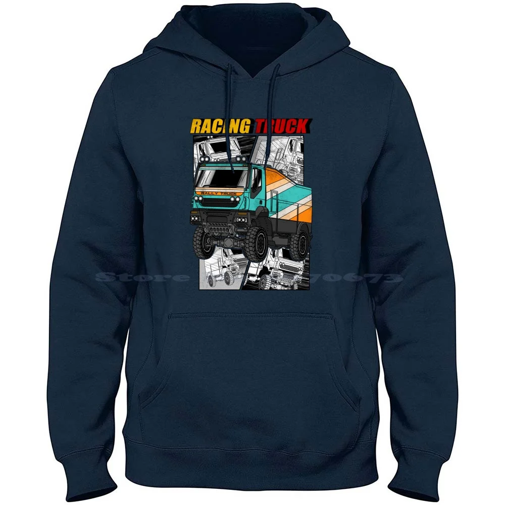 Rally Truck 100% Cotton Hoodie Cars Automobile Vehicle 4wd 4x4 Off Road Offroading Dirt Trucks Rally Rally Truck De Rooy