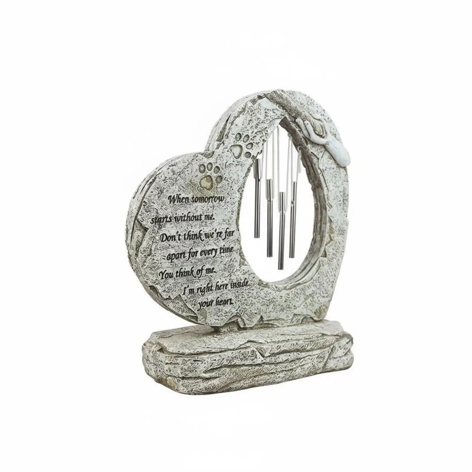 Resin Tombstone Cat Commemorative Stone Heart Shaped Pet Memorial Personalized Garden Decor for Loss