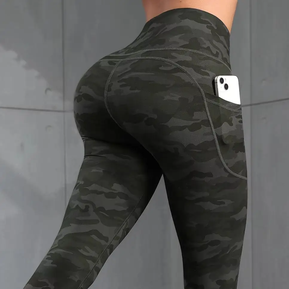 Women Camouflage Jogger Pants With Pocket High Waist Comfortable Breathable Fabric Pants Outdoor Sports Pants Women Sweatpants