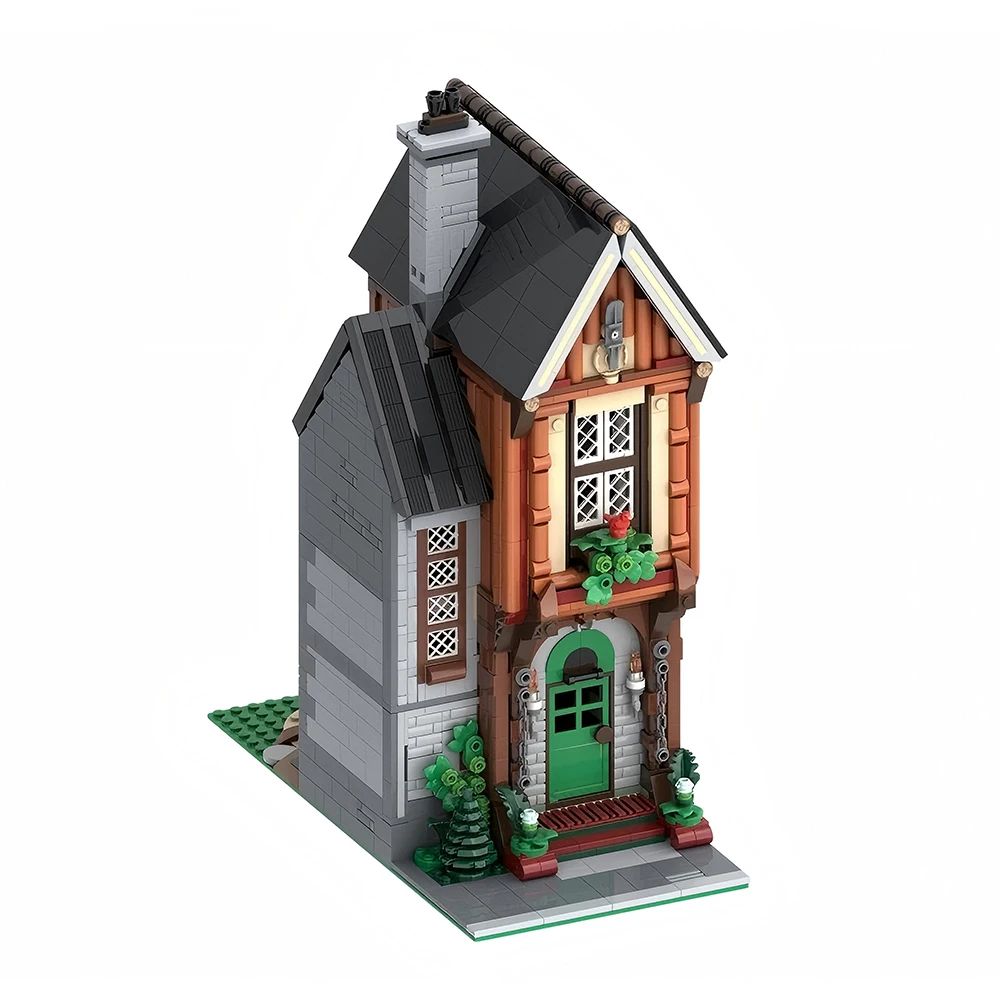 1687PCSMOC Mittelalterliche Architektur Fee Haus Modell Bausteine DIY Montage kinder Spielzeug Erwachsene Sammlung Geschenk Modulare Set