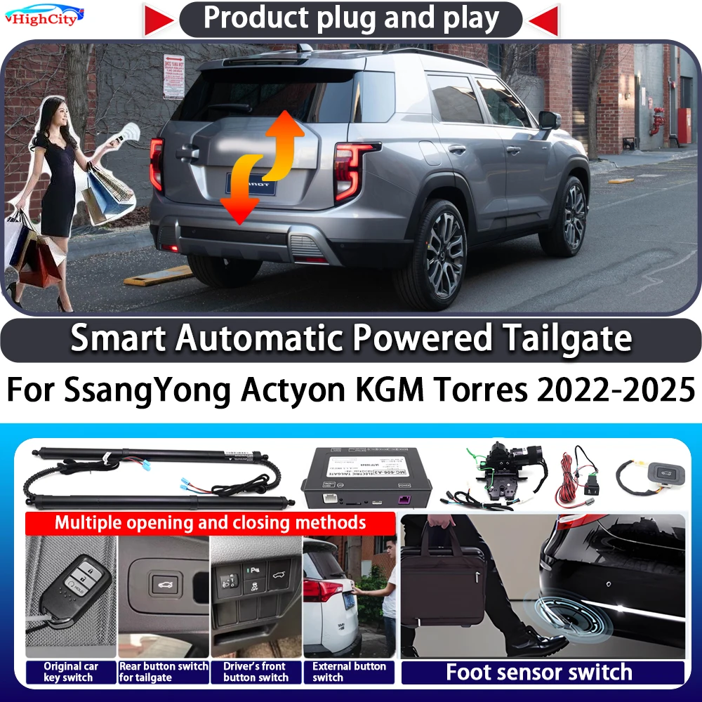 

For SsangYong Actyon KGM Torres 2022-2025 Smart Automatic Powered Tailgate Key Control Trunk Lift Close Electric Power Tailgate