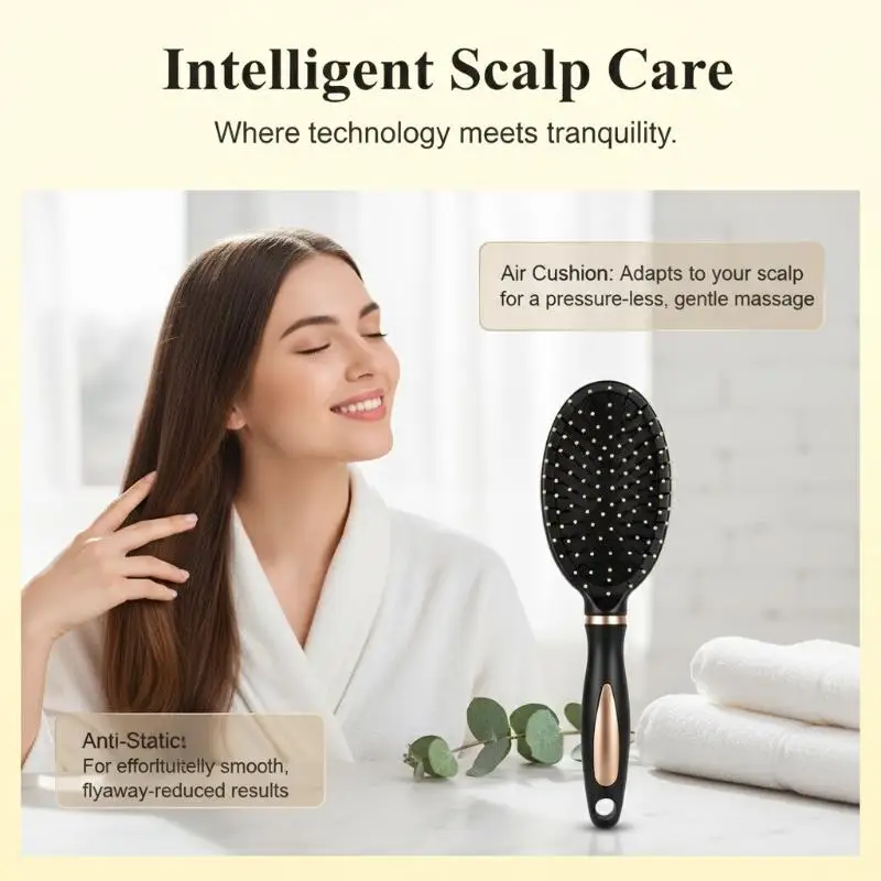 High Performance Hairbrush for Achieving Straight Smooth Hair with Salon Quality Massage Effect