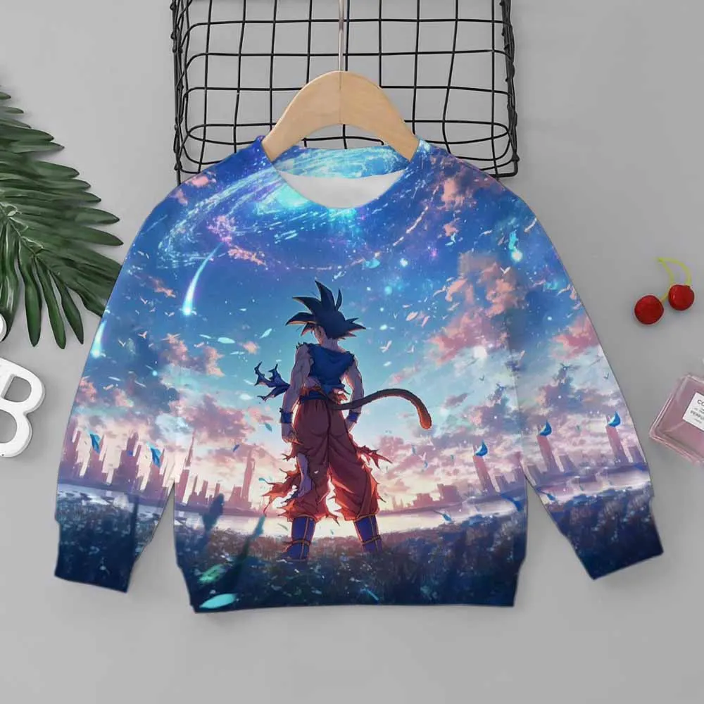 

Children's long-sleeved pullover sweatshirt, anime series cartoon costumes, boys dragon Ball printed sweater