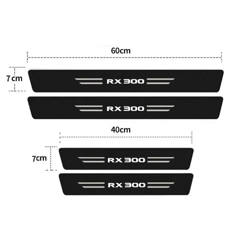 Luminous Car Door Sill Scuff Plate Decals Carbon Fiber Threshold Protector Stickers Strip for RX300 Logo Tape Accessories