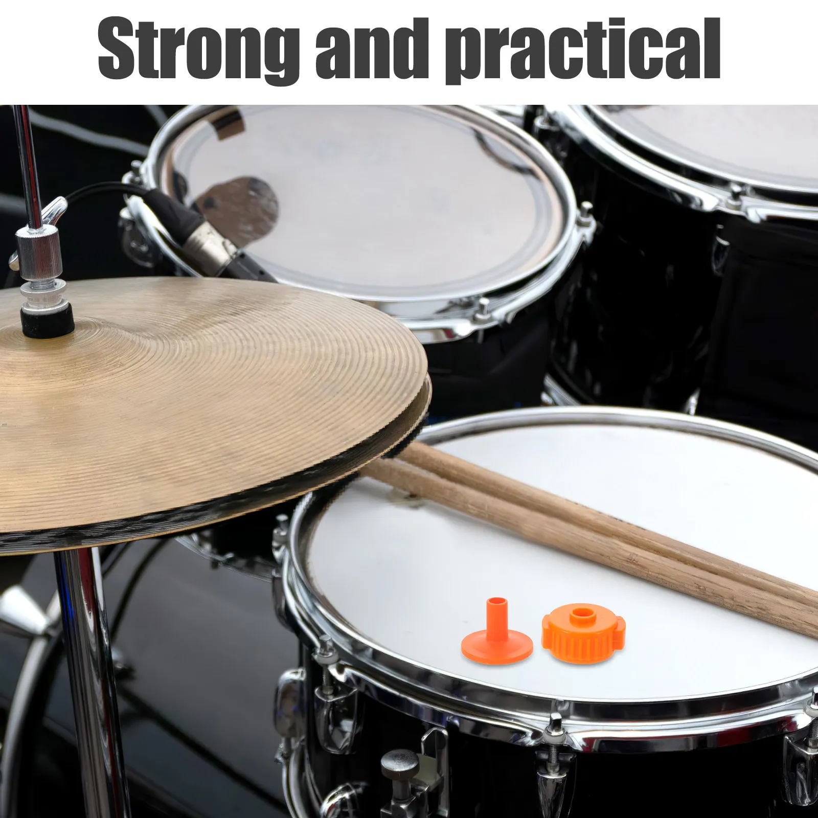 1Set Quick Release Cymbal Nuts for Drum Kit - High Precision Plastic Cymbal Stand Clamp Mount Hardware Replacement Kit Orange