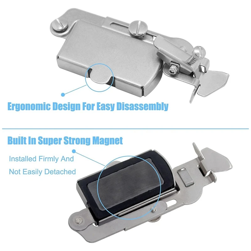 2 PCS Multifucntional Magnetic Seam Guide, Seam Guide, Hemmer Guide, Hem Guide For Industrial Lockstich Or Walking Foot Durable